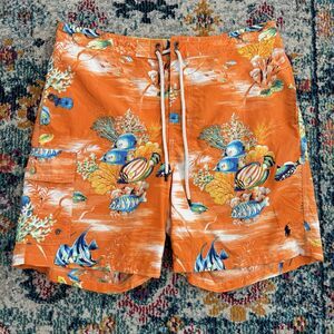 POLO RALPH‎ LAUREN Men's Tropical Fish Print Lined Board Shorts Size M